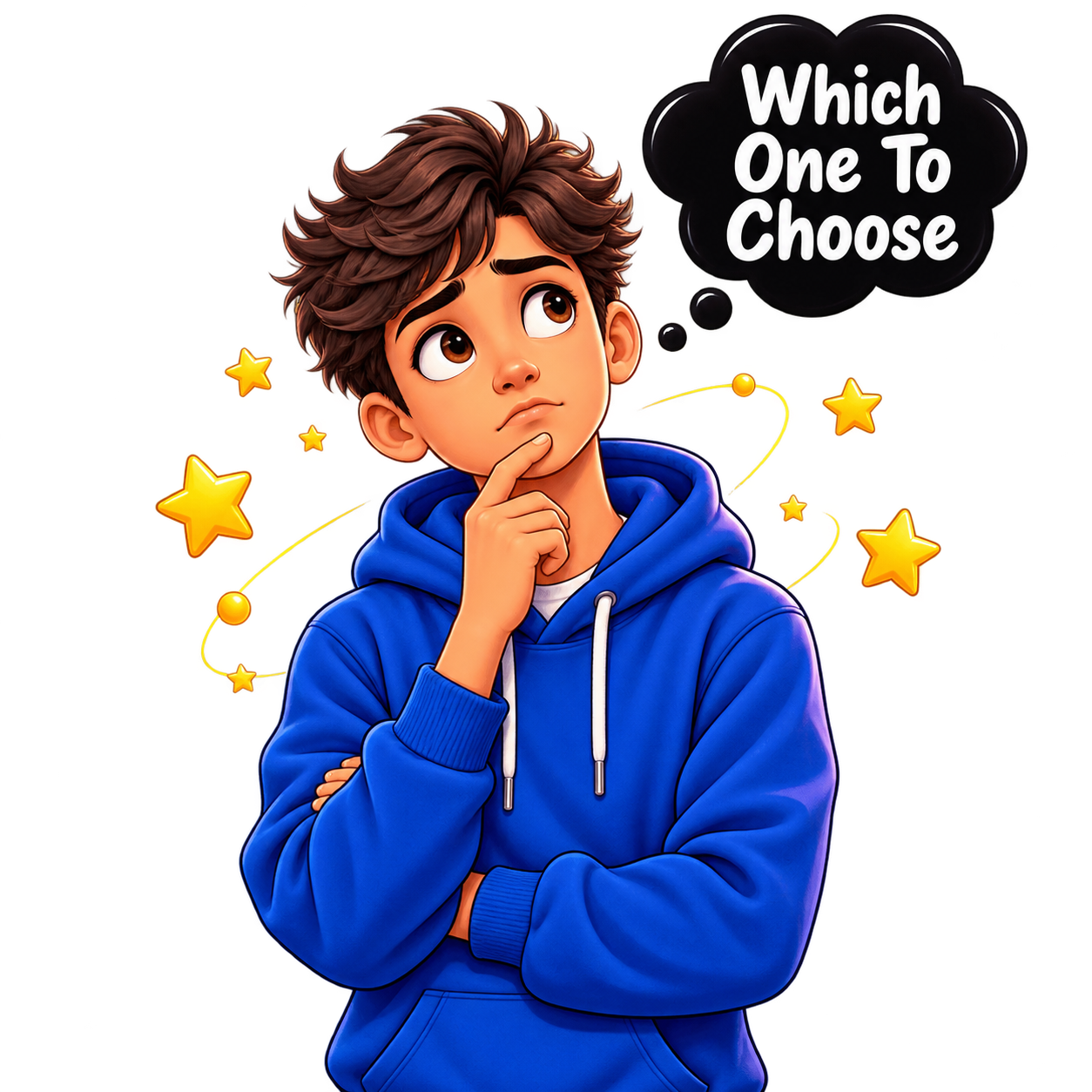 Illustration of a person deciding which portfolio to explore